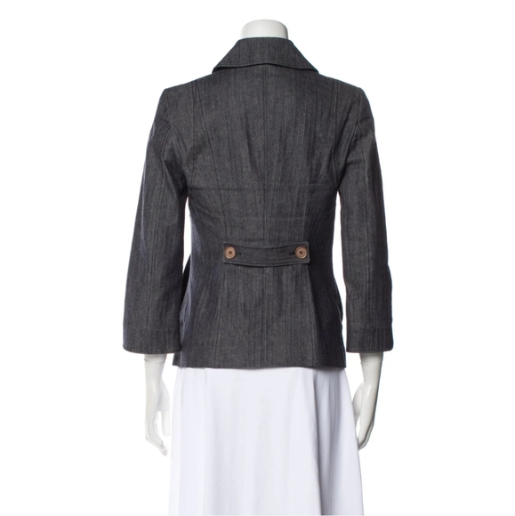 Piazza Sempione Cotton and Silk Luxury Denim Blazer Medium - Picture 2 of 11